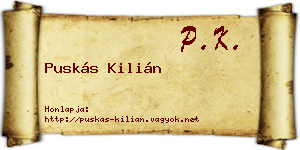Puskás Kilián névjegykártya